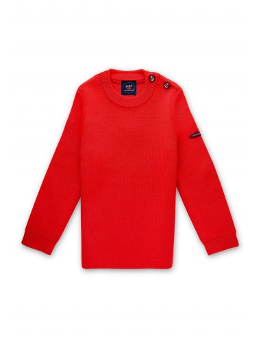 Pull marin uni enfant Moussaillon - en laine mélangée (ROUGE) suggérées chez