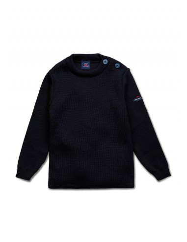 Pull marin uni bébé Moussaillon - en laine mélangée (NAVY) une grave pollution 