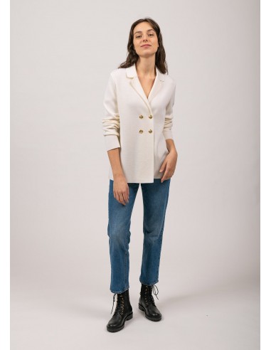 Blazer en laine Charente - à double boutonnage (BLANC) en stock