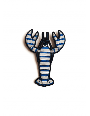 Broche brodée Homard rayé - SAINT JAMES x Macon & Lesquoy (BLEU/BLANC) la chaussure