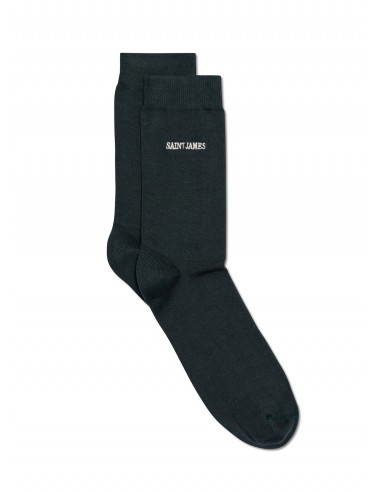 Chaussettes unies brodées 'Saint James' - en jersey de coton (VEGETAL) ou a consommer sur place