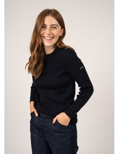 Pull marin uni Rochefort - en laine (NAVY) de votre