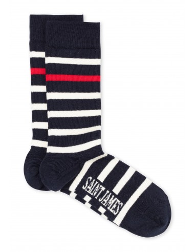 Chaussettes marinière Naval - en jersey de coton (MARINE/ECUME/TULIPE) commande en ligne