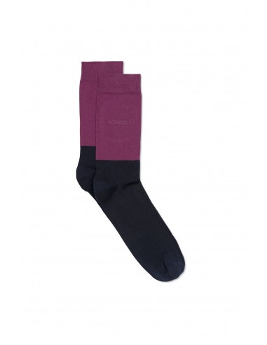 Chaussettes bicolores - en jersey de coton (MARINE/PRUNE) le des métaux précieux