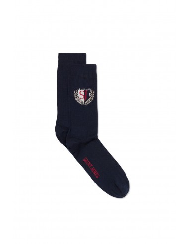 Chaussettes en coton unies - à blason SAINT JAMES (MARINE/ECUME/TULIPE) pour bénéficier 