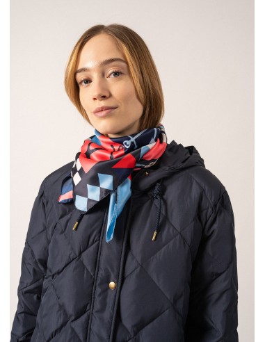 Foulard carré - imprimé fonds marins (NAVY/TULIPE) à prix réduit toute l'année