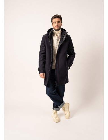 Manteau long en laine St Sydney - à capuche amovible (NAVY) prix pour 