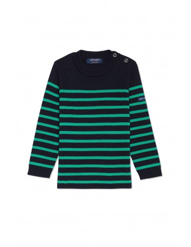 Pull marin rayé enfant Moussaillon - en laine mélangée (MARINE/TREFLE) 50% de réduction en Octobre 2024